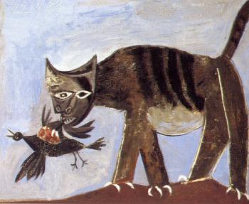 Pablo Picasso : cat catching a bird
